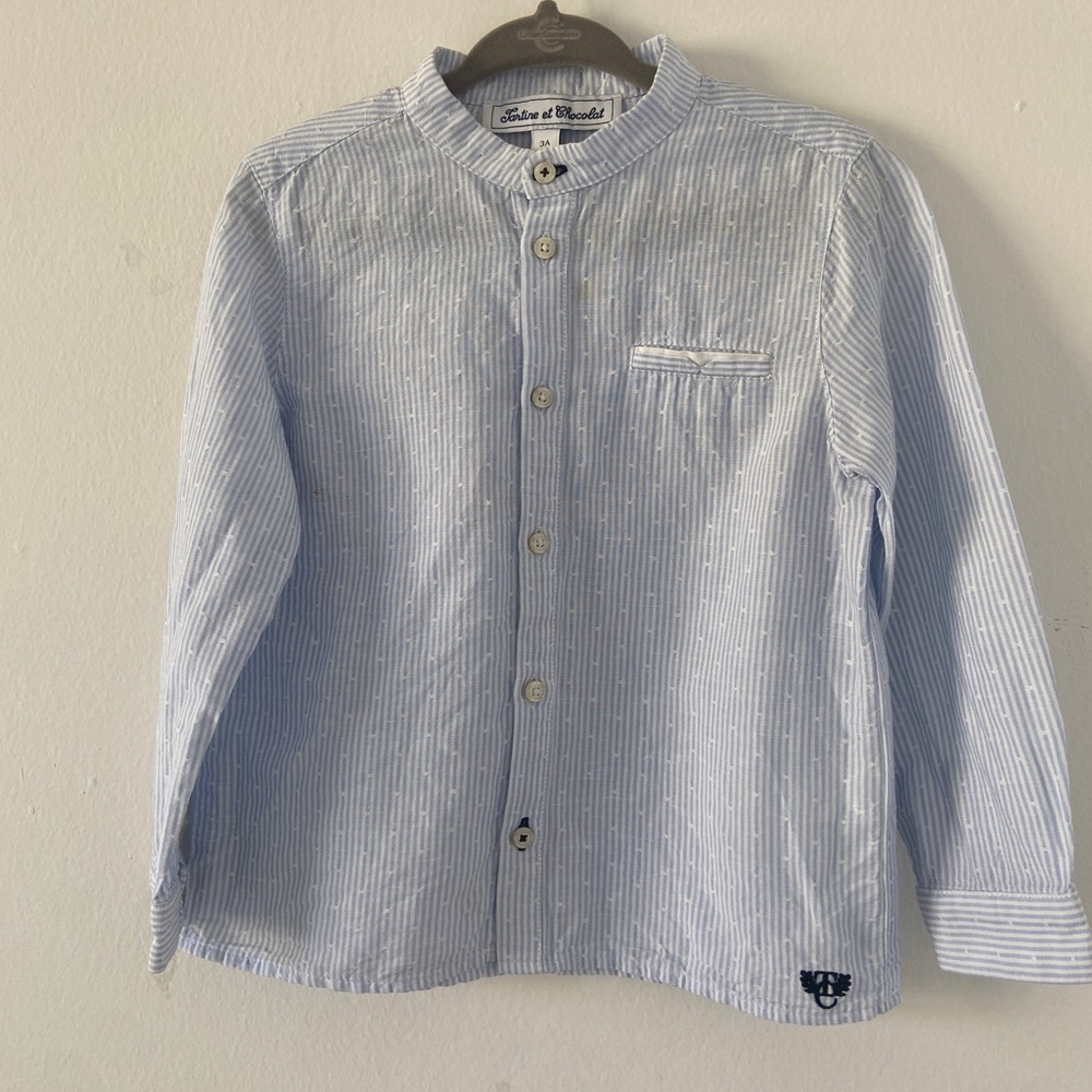 Tartine et Chocolat seersucker button down